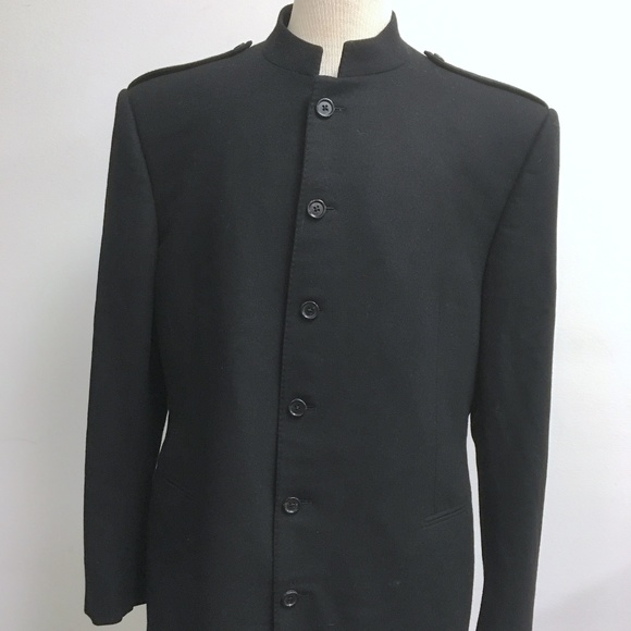 RALPH LAUREN black label 100%WOOL Stand collar blazer JACKET 46 made in Italy